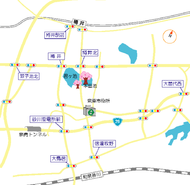 (地図)体育館前の桜マップ