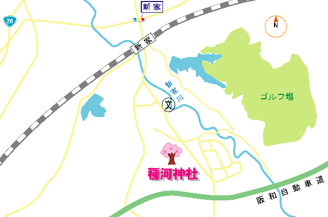 (地図)種河神社の桜マップ