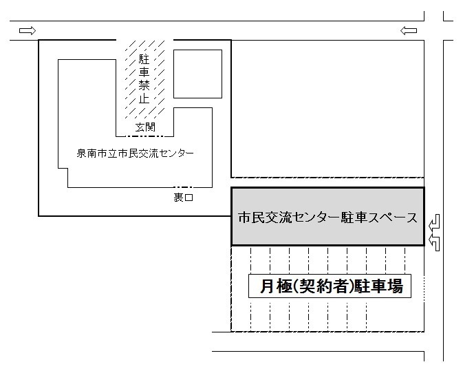 泉南市立市民交流センター駐車場案内図