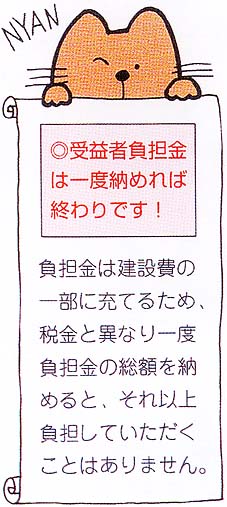 (イラスト)受益者負担金は一度納めれば終わりです!