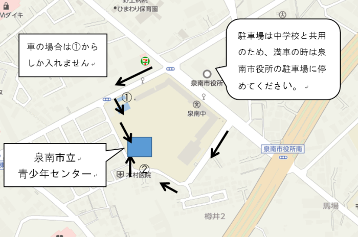 みんな仲よし(青少年センター)地図