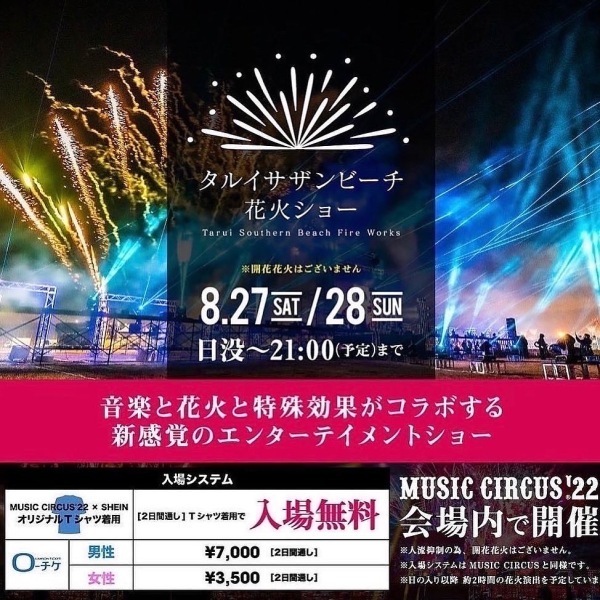 タルイサザンビーチ花火ショー