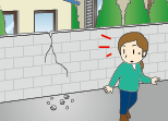 (イラスト)繁華街・住宅地で地震が起こったとき