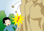 (イラスト)海岸・がけ付近で地震が起こったとき