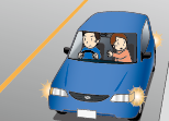 (イラスト)運転中地震が起こったとき