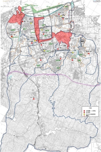 泉南市の学校校区図