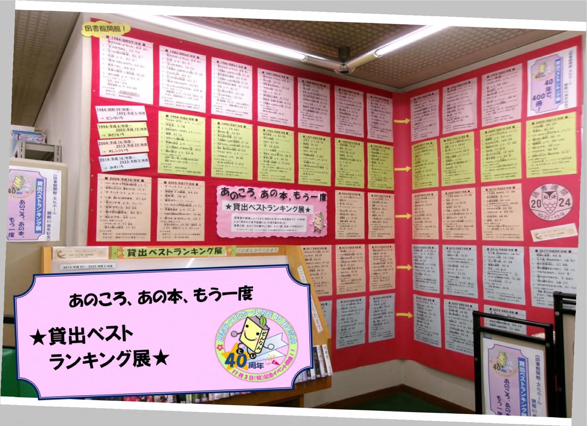 10月、11月の図書館壁面展示の画像