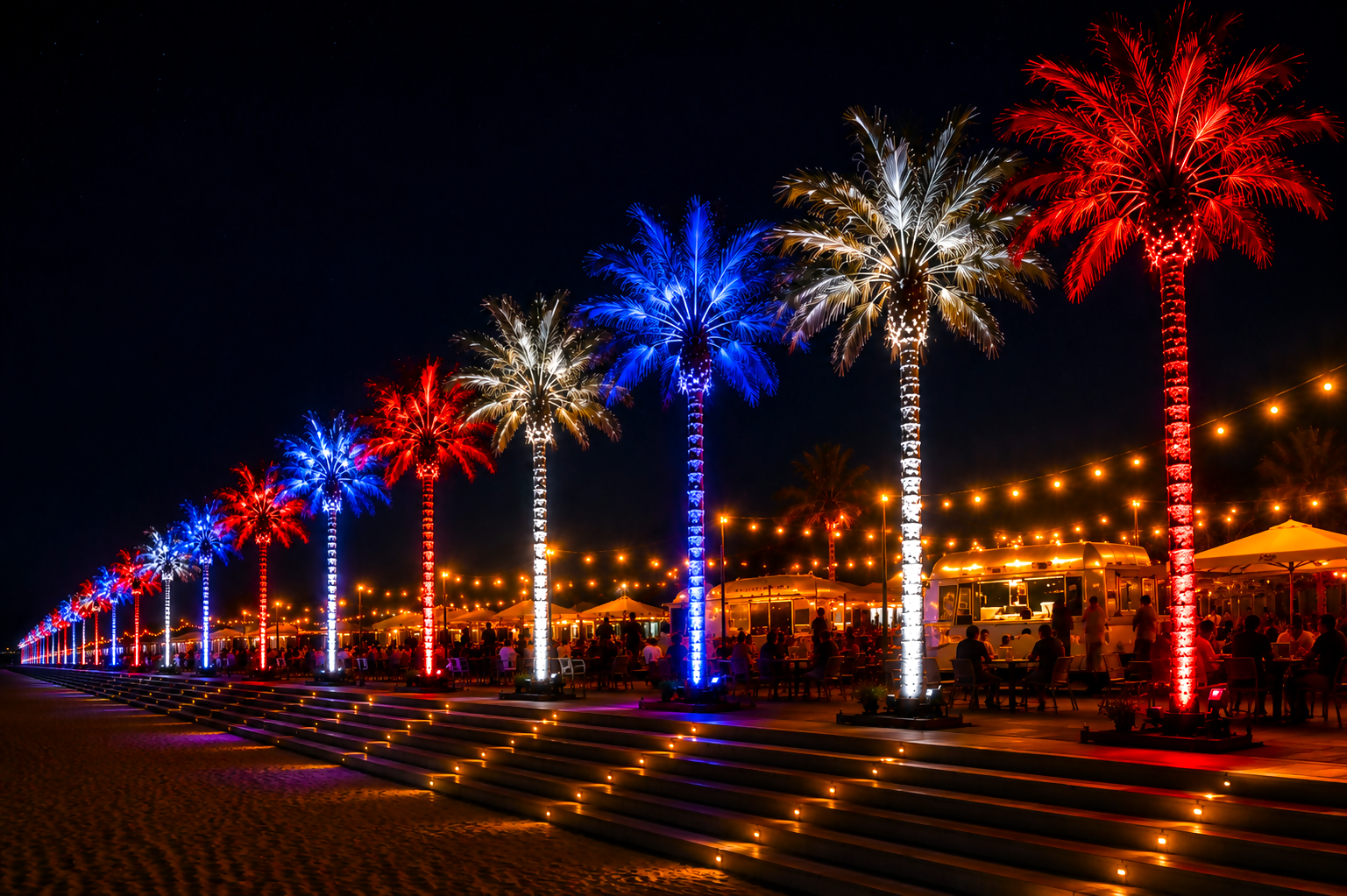 Aurora_Palm_Tree_vol5_2026_ライトアップされたヤシの並木