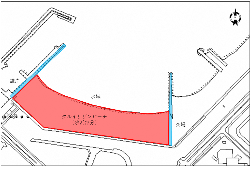 タルイサザンビーチの砂浜部分